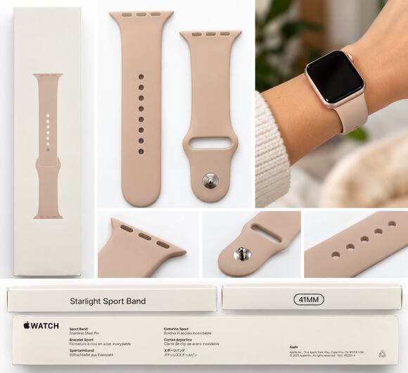 Apple Accessories - Apple Watch 41mm Starlight Sport Band – Stainless Steel Pin